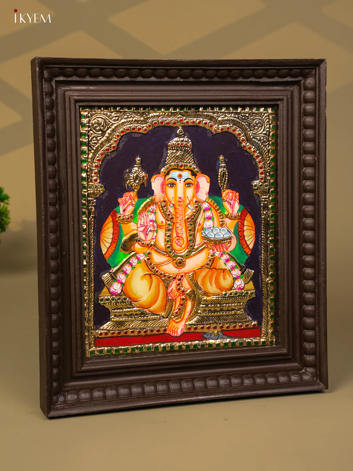Ganesha - Tanjore Painting (15x13) - KB01128 - Image 4