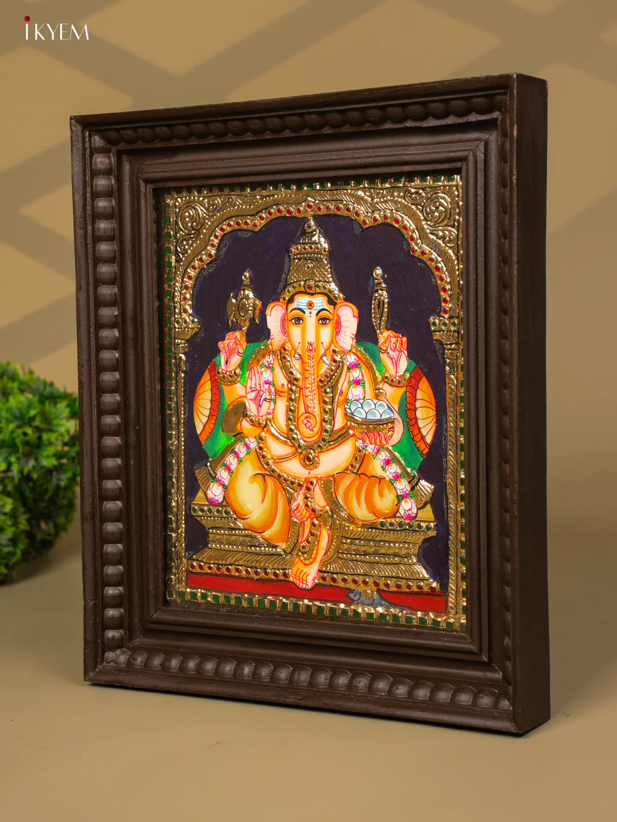 Ganesha - Tanjore Painting (15x13) - KB01128 - Image 5