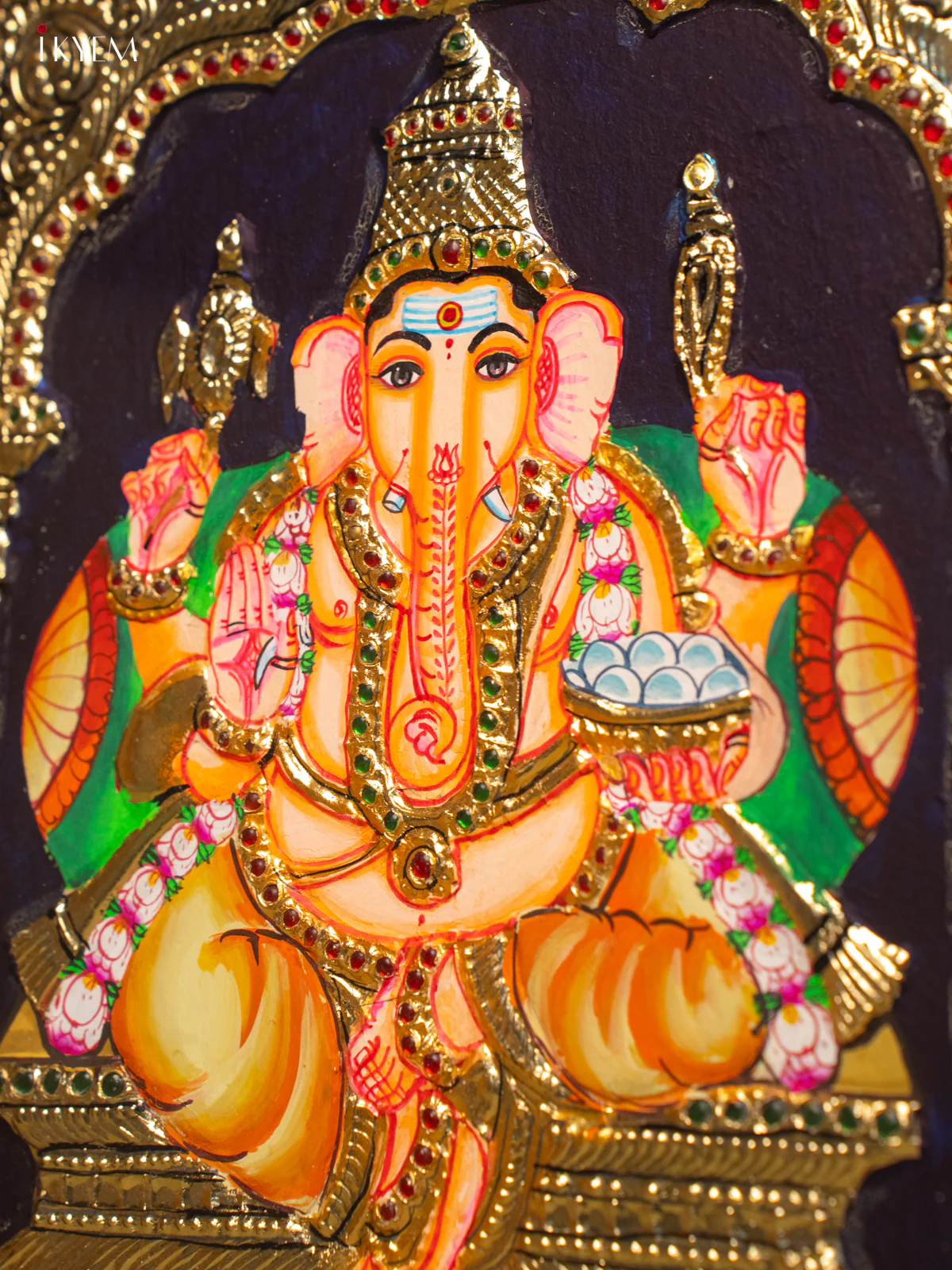 Ganesha - Tanjore Painting (15x13) - KB01128 - Image 6