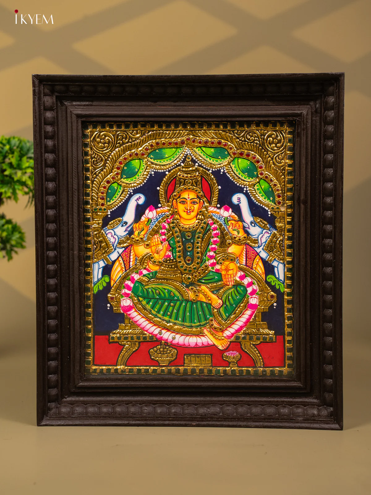Gajalakshmi - Tanjore Painting (15x13) -KB01129