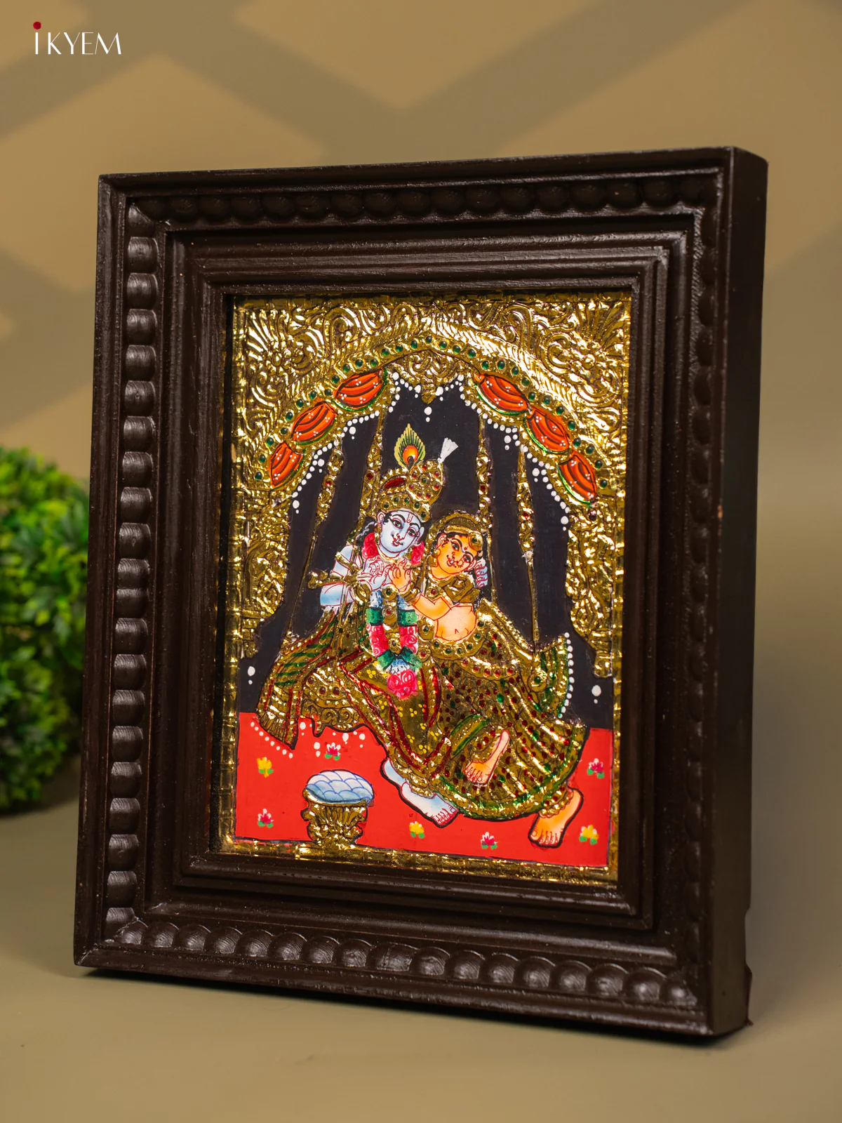 Radha Krishna - Tanjore Painting (13x11) - KB01137 - Image 2