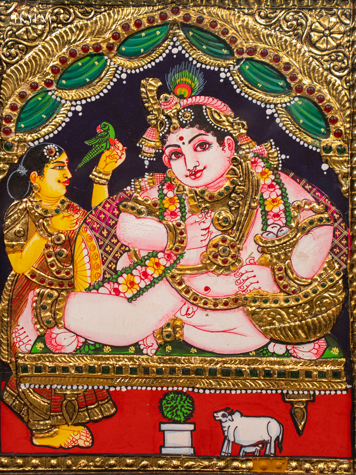 Krishna - Tanjore Painting (13x11) - KB01141 - Image 2