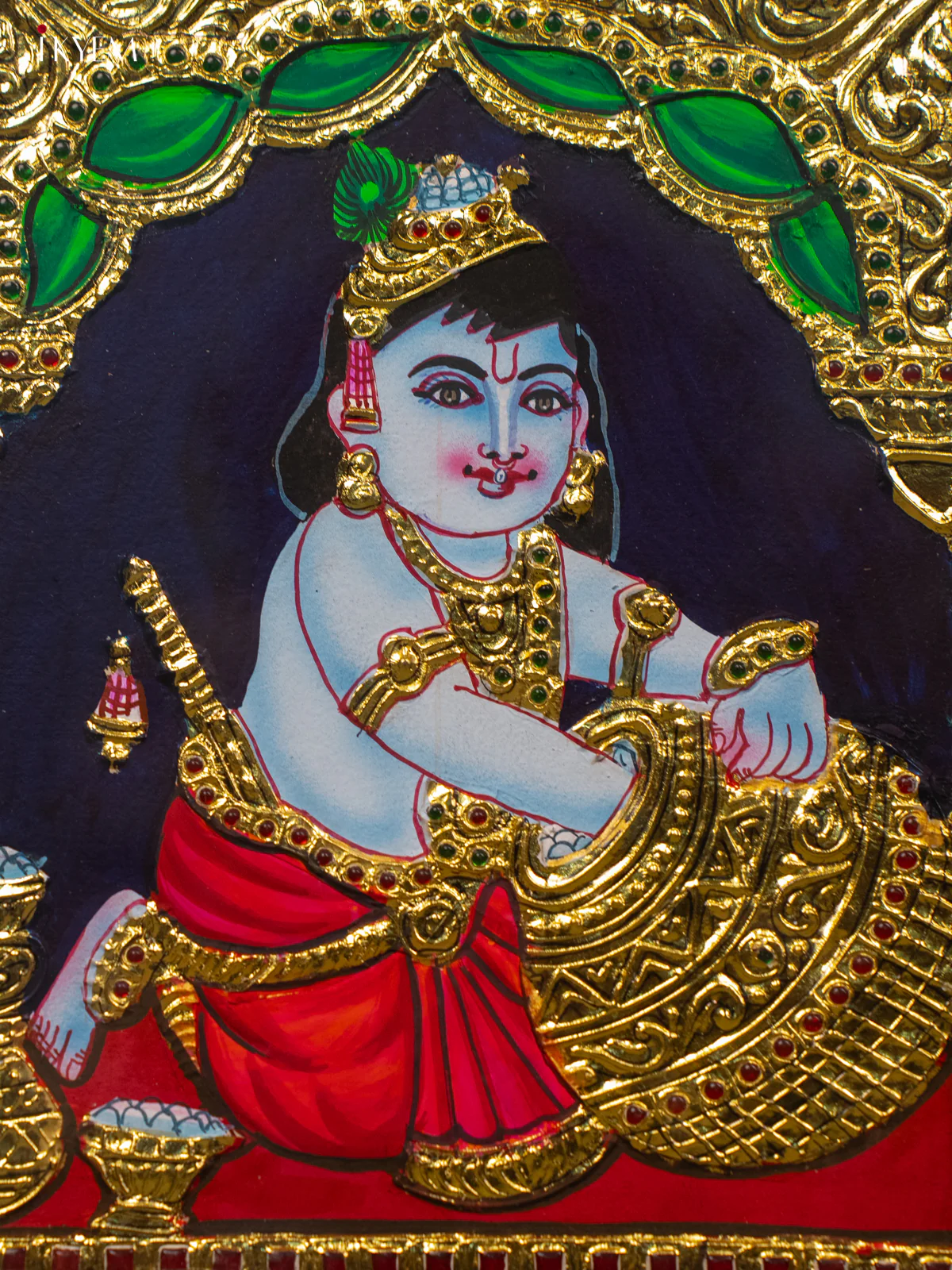 Gopal Krishna -Tanjore Painting (13x11) - KB01148 - Image 3
