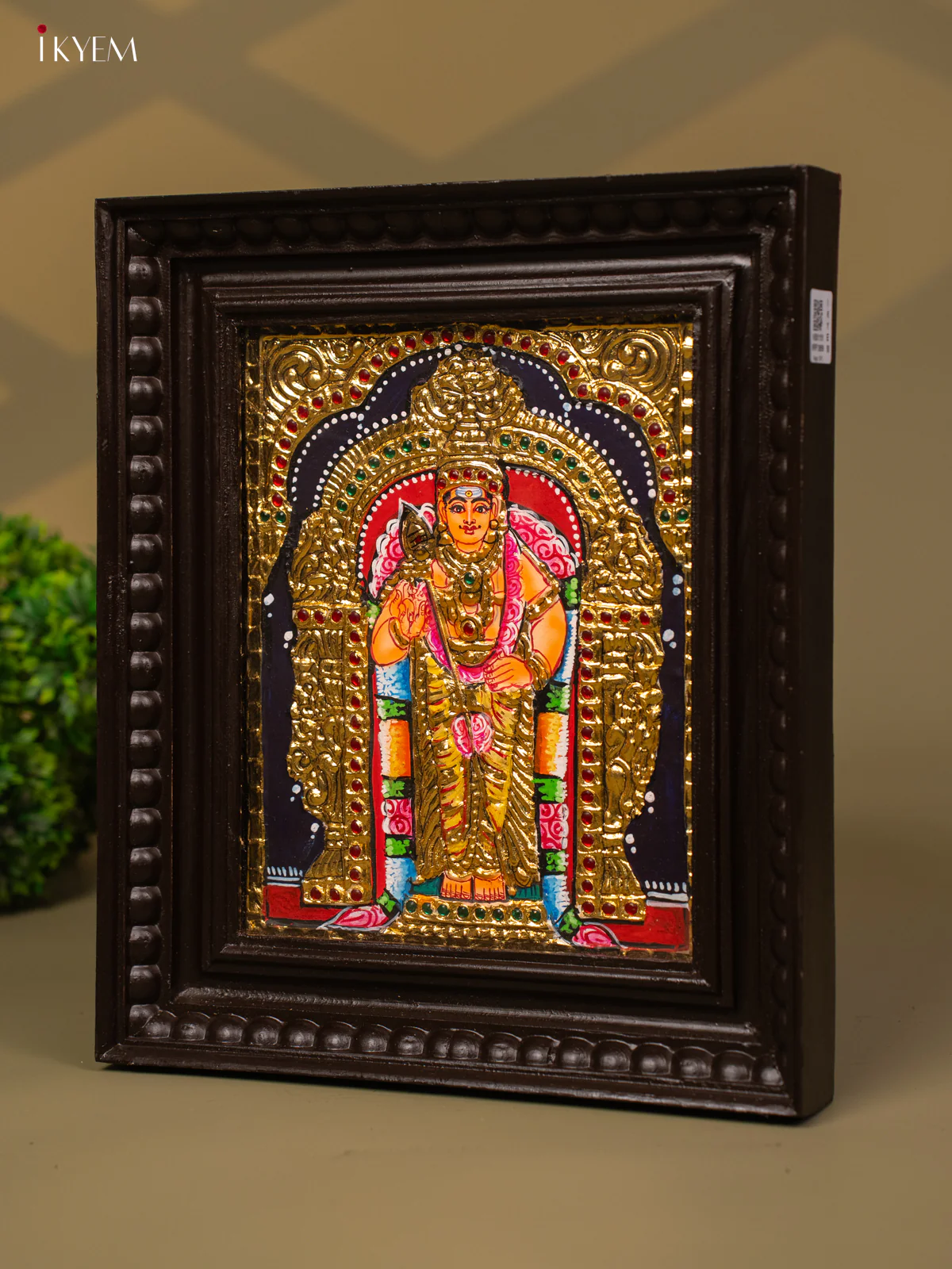 Lord Murugan - Tanjore Painting (13x11) - KB01151 - Image 4
