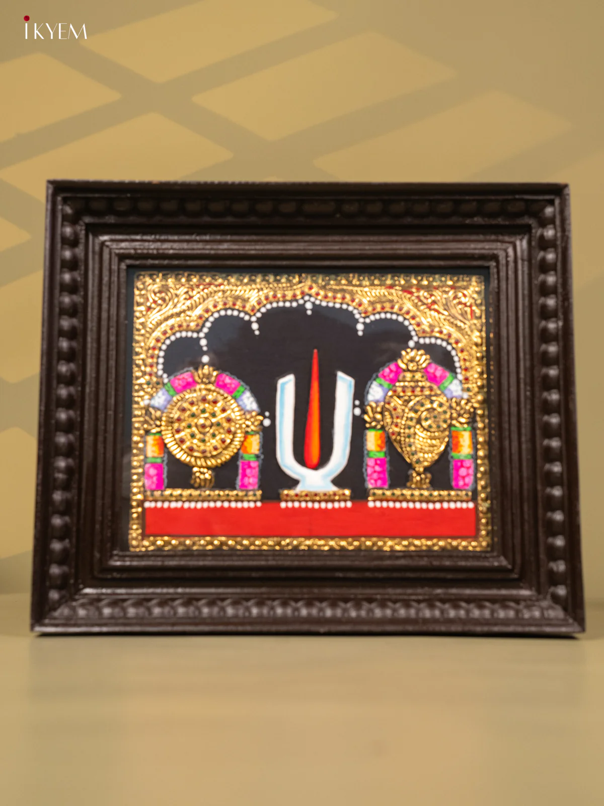 Shanku chakra Namam - Tanjore Painting (13x11) - KB01152 - Image 2