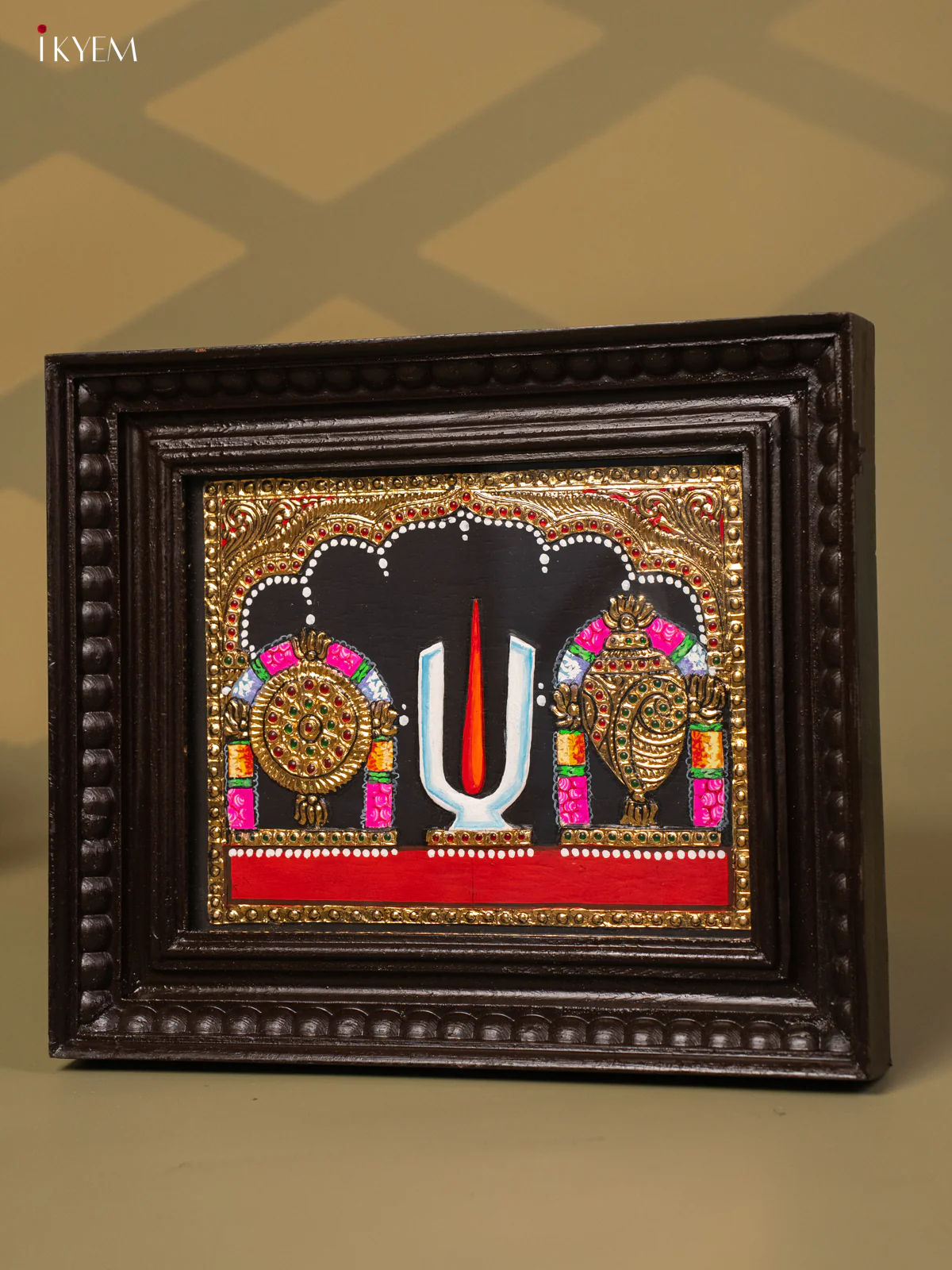 Shanku chakra Namam - Tanjore Painting (13x11) - KB01152 - Image 5