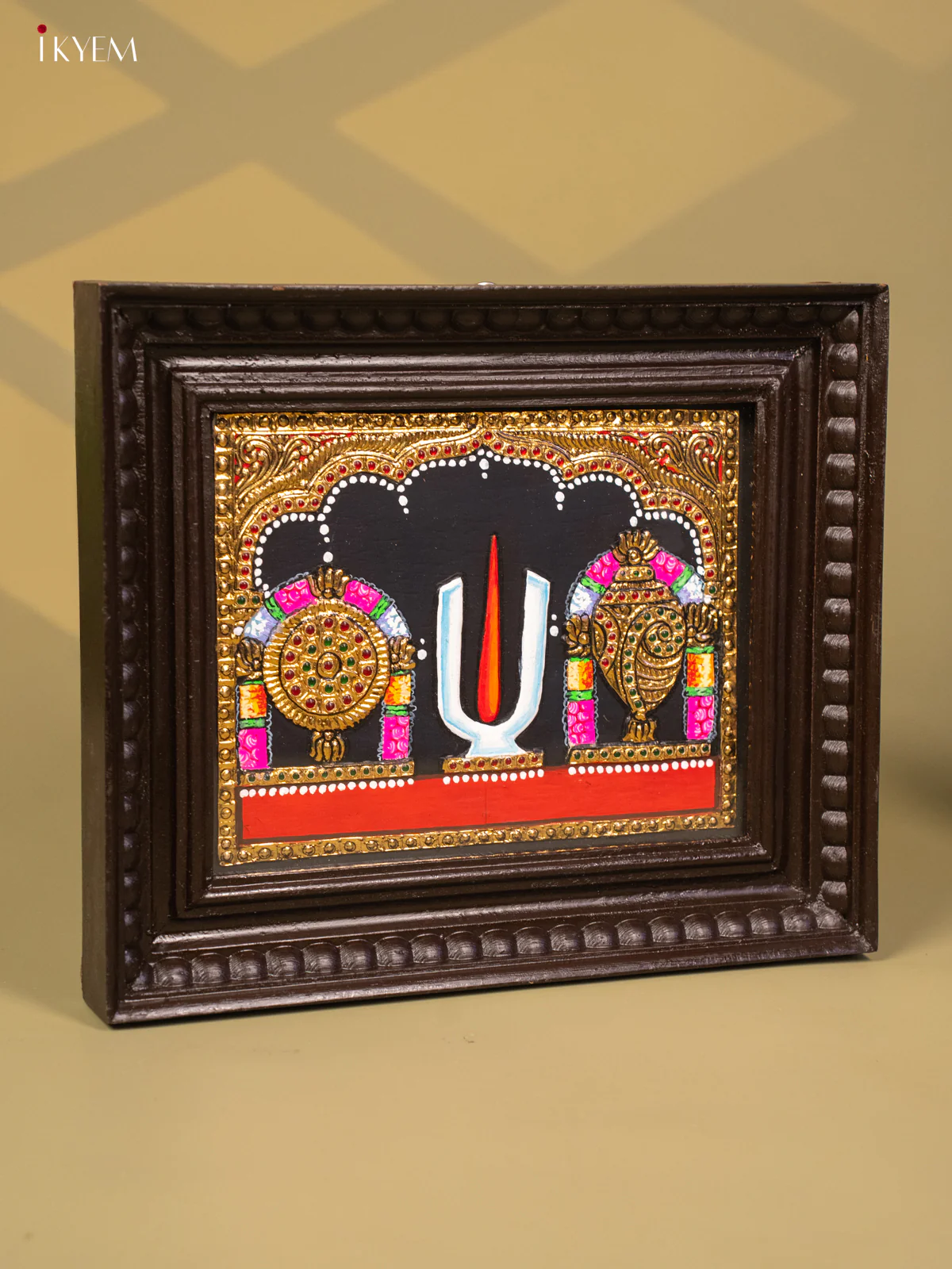 Shanku chakra Namam - Tanjore Painting (13x11) - KB01152 - Image 6