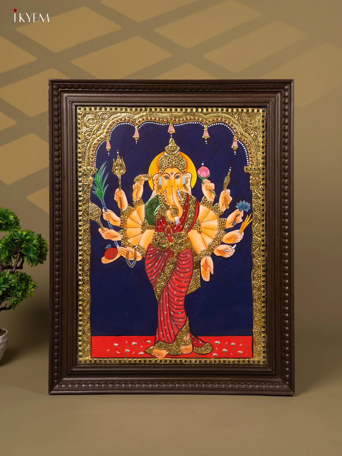 Vasavi Vinayakar - Tanjore Painting (28x22) - KB01153 - Image 2