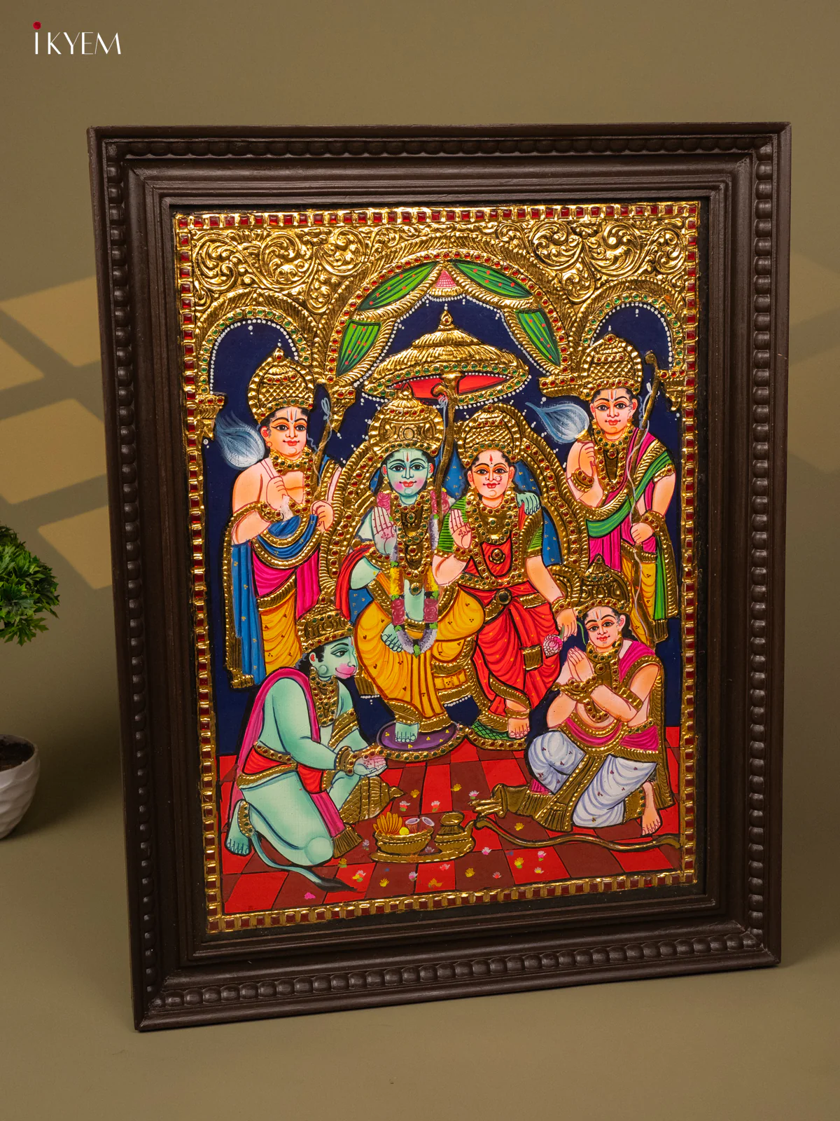 Sri Ramar Pattabhishekam - Tanjore Painting (28x22) - KB01154 - Image 2