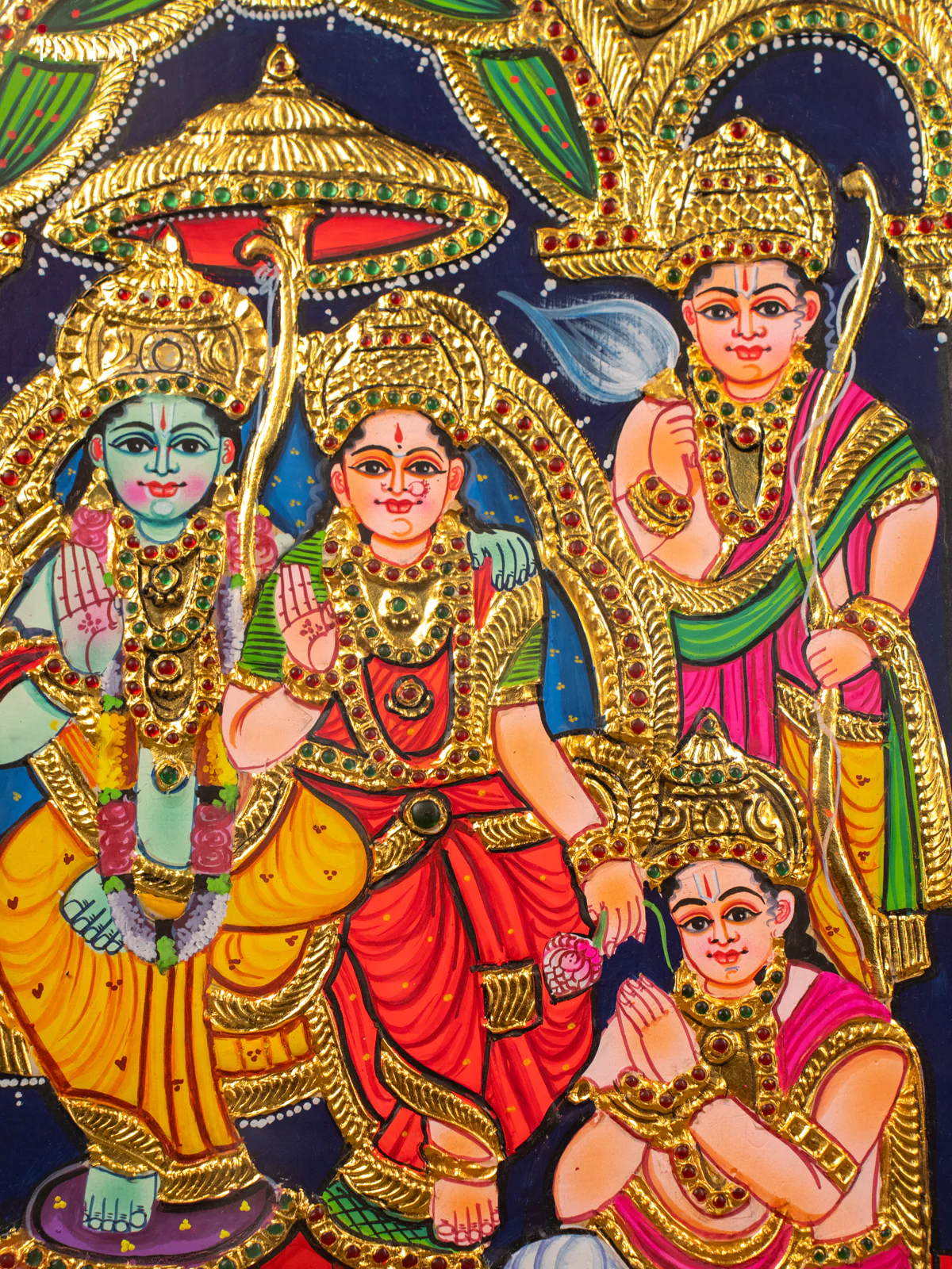 Sri Ramar Pattabhishekam - Tanjore Painting (28x22) - KB01154 - Image 4