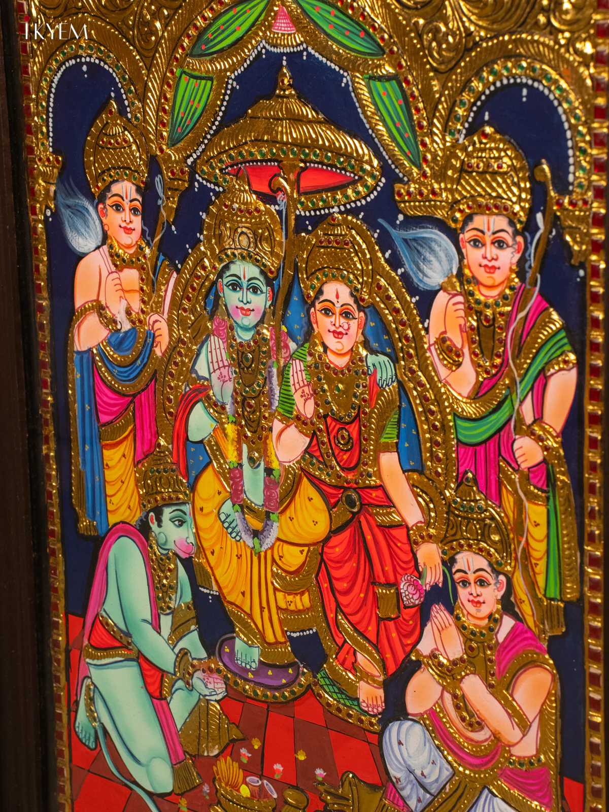 Sri Ramar Pattabhishekam - Tanjore Painting (28x22) - KB01154 - Image 6