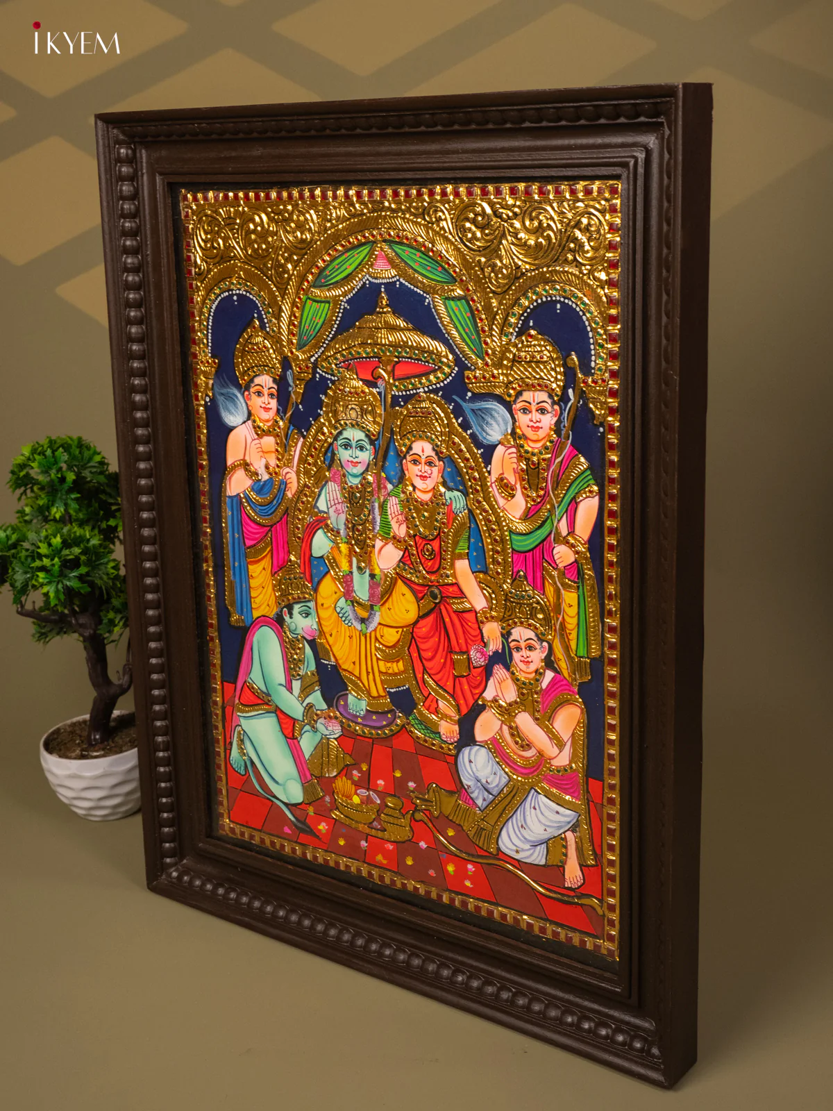 Sri Ramar Pattabhishekam - Tanjore Painting (28x22) - KB01154 - Image 7