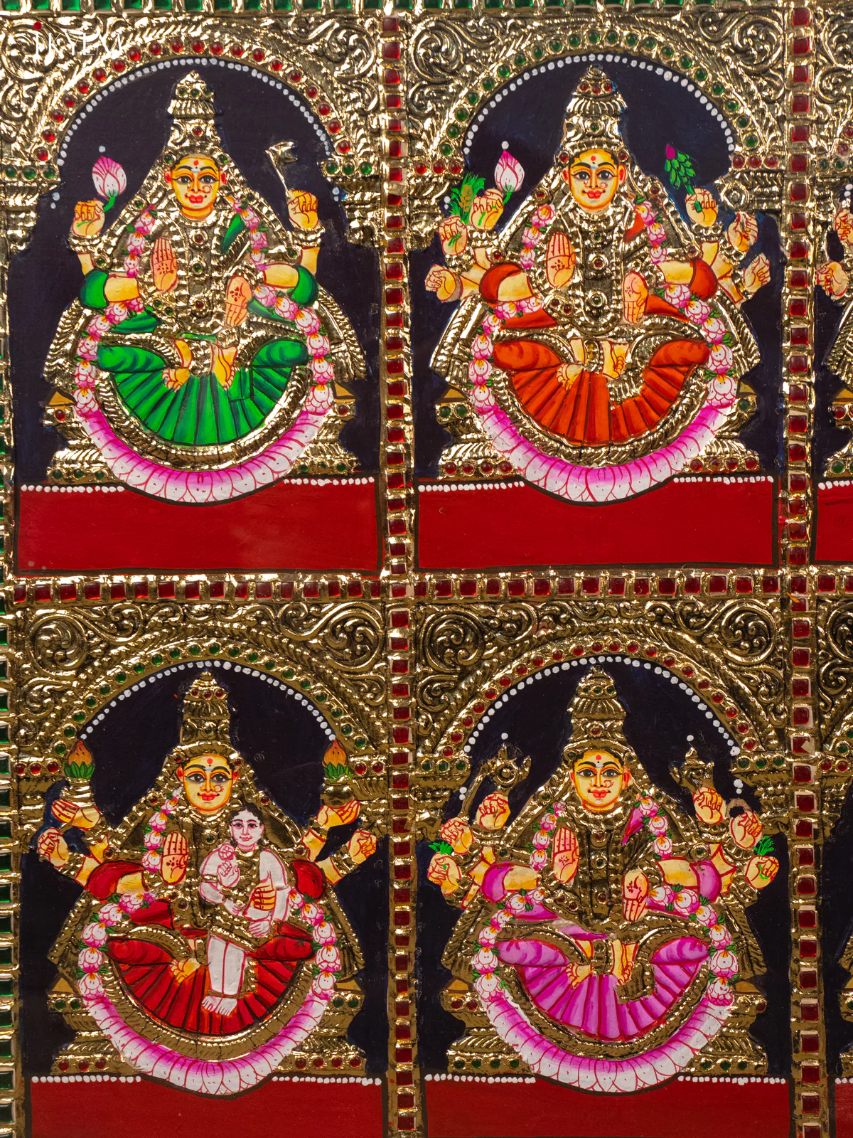 Ashtalakshmi -Tanjore Painting (28x22) - KB01155 - Image 3