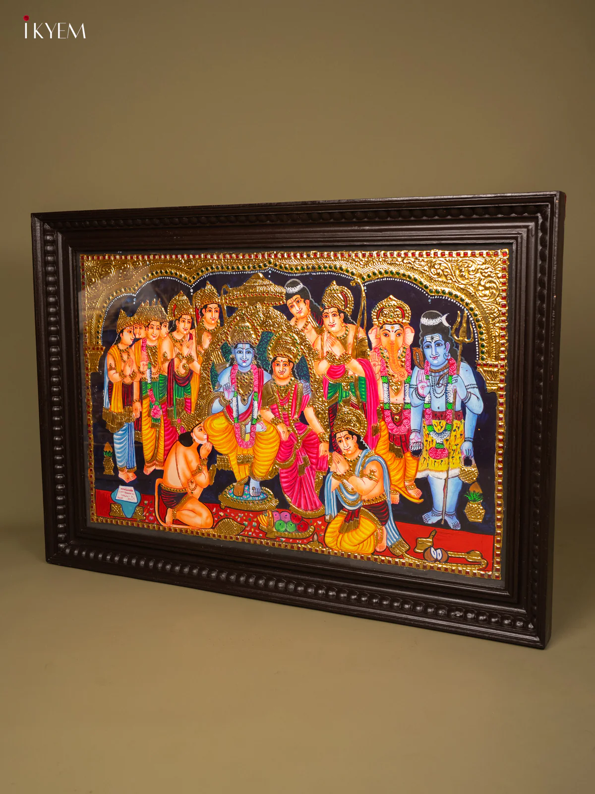 Shri Ramar  Pattabhishekam  - Tanjore Painting (29x40) - KB01164 - Image 8