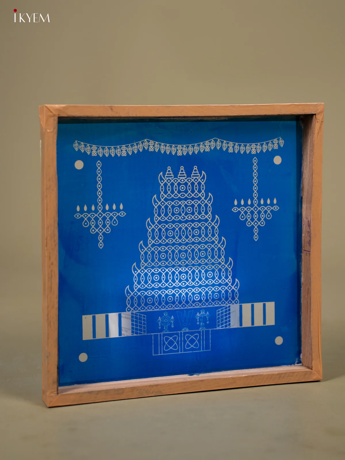 Temple Gopuram Kolam Rangoli Stencil - Wooden - (10x10) - KB07119 - Image 2