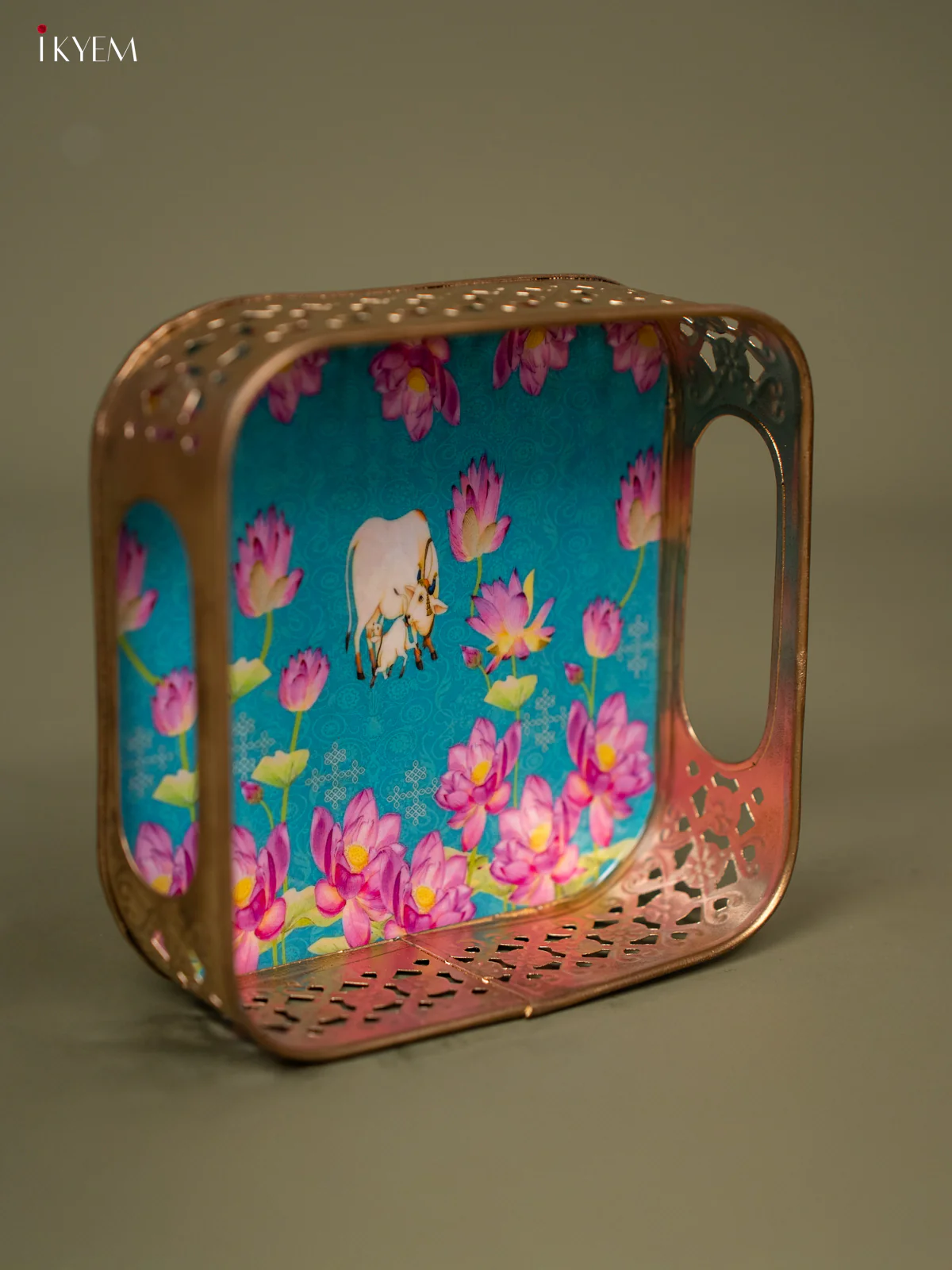 Square Metal Tray - cow & Calf -  6 Inch - KB11129 - Image 4