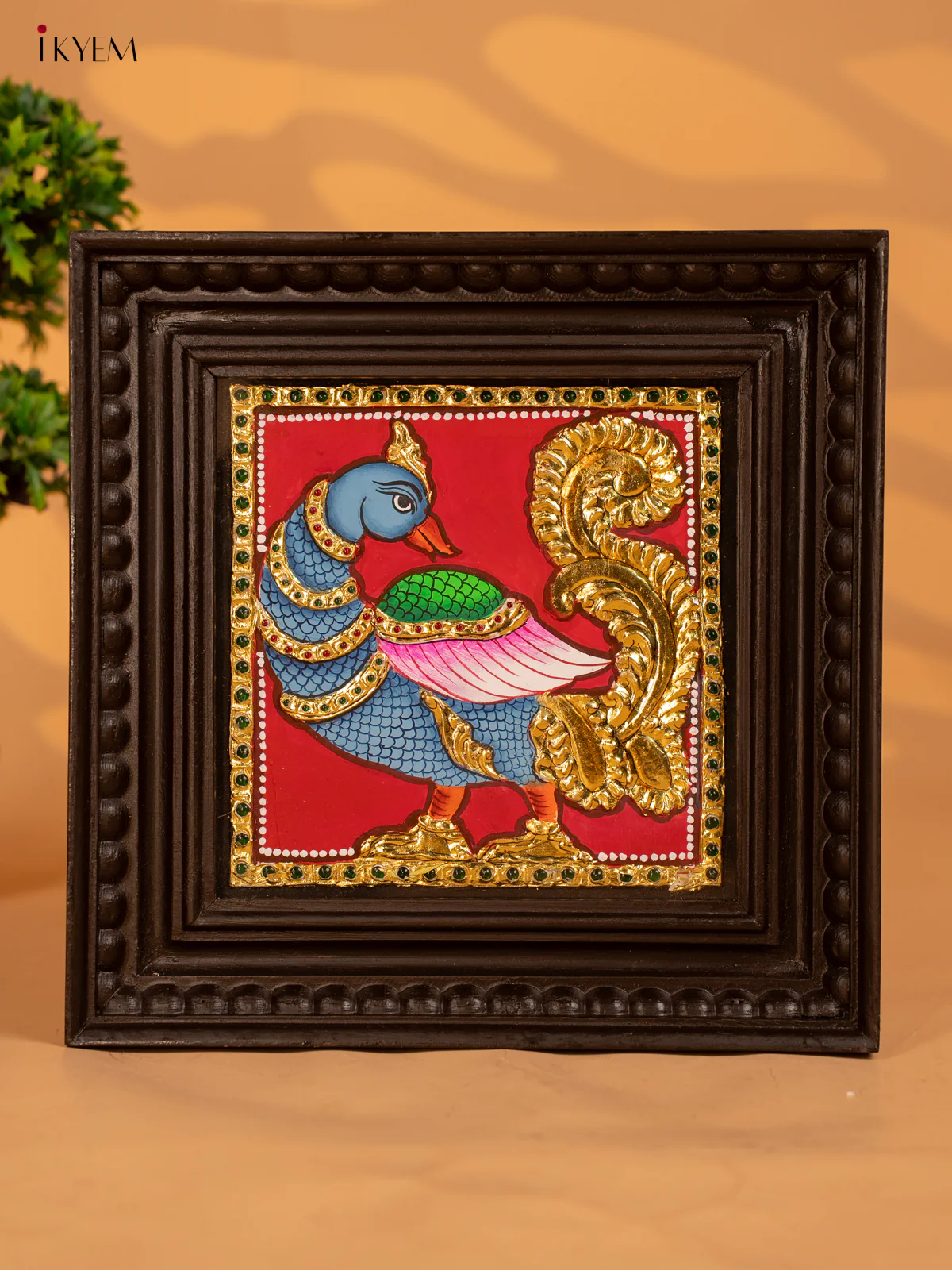 Annapakshi -Tanjore Painting (11x11) -KB17111 - Image 2