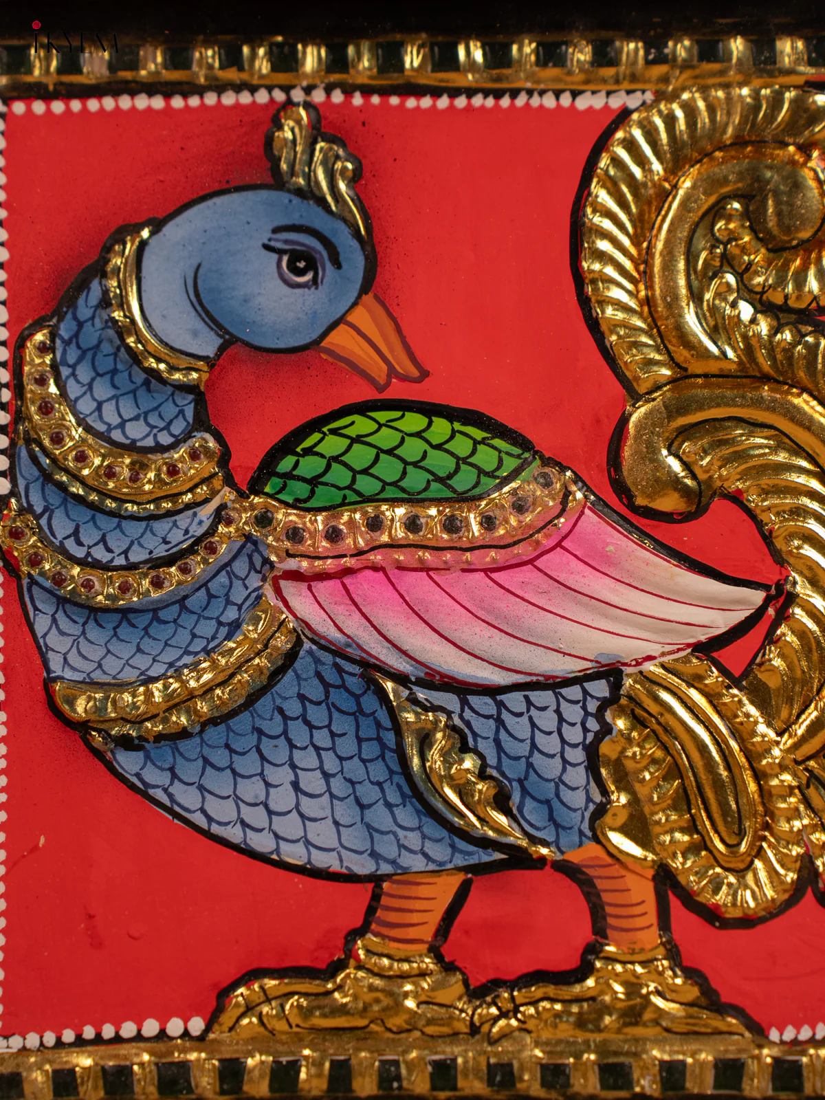 Annapakshi -Tanjore Painting (11x11) -KB17111 - Image 3