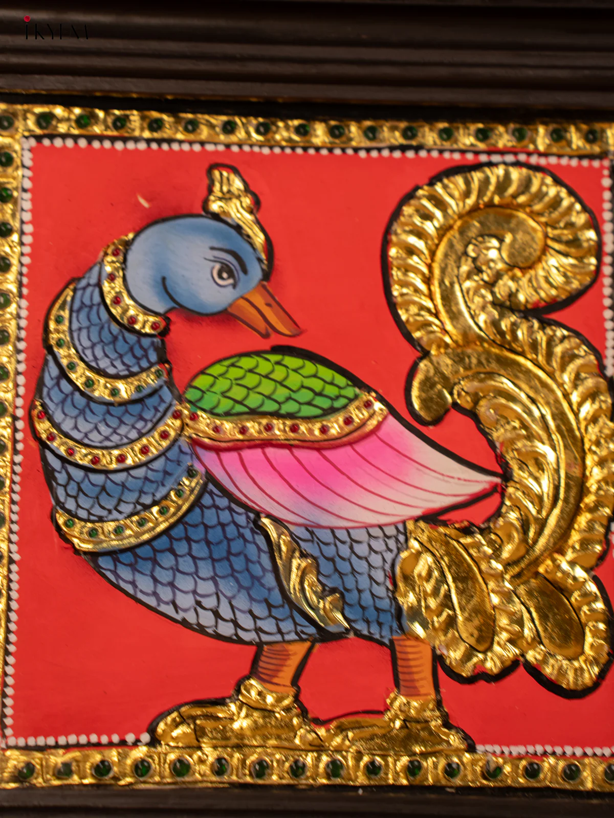 Annapakshi -Tanjore Painting (11x11) -KB17111 - Image 4