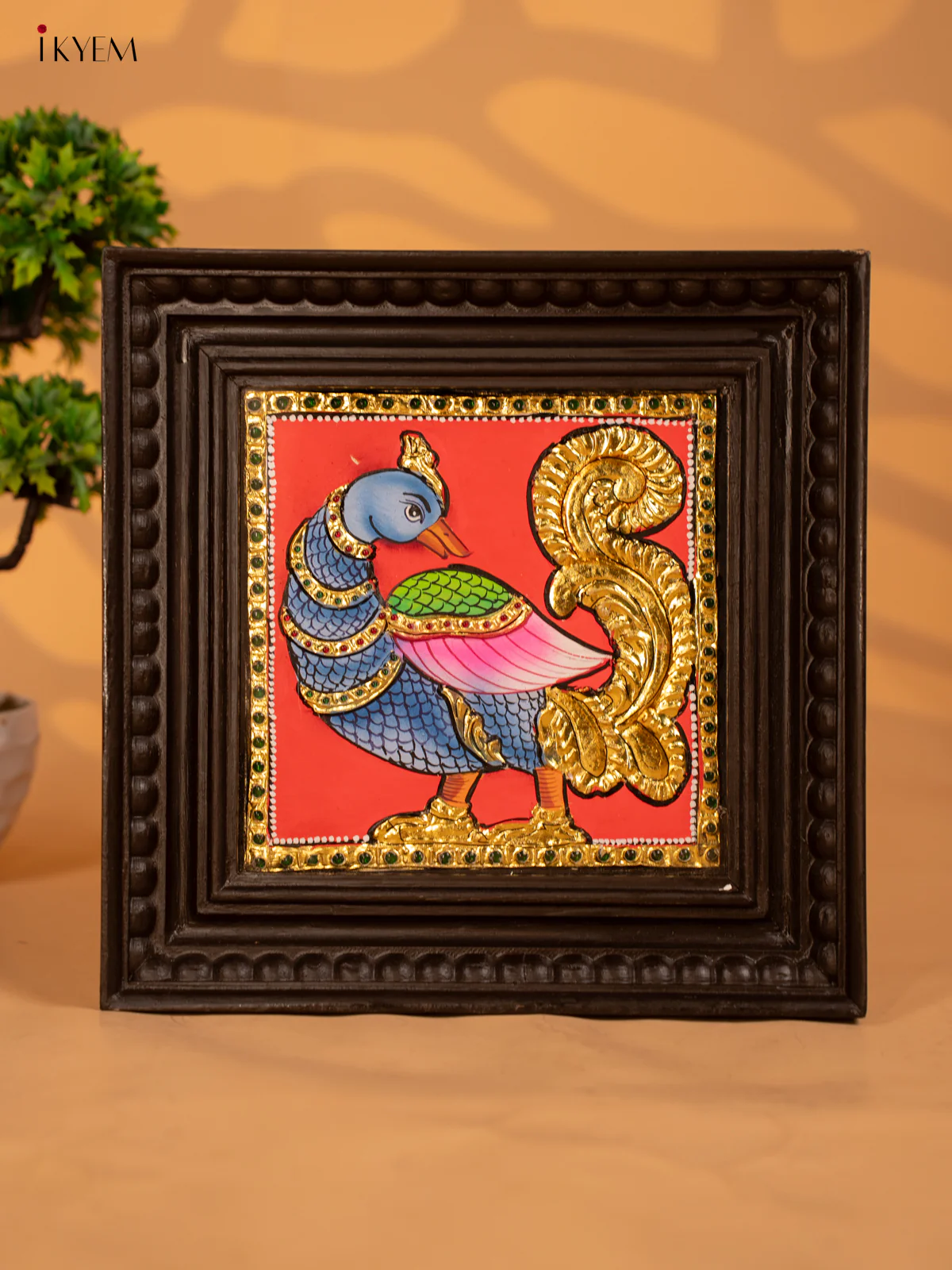Annapakshi -Tanjore Painting (11x11) -KB17111 - Image 5