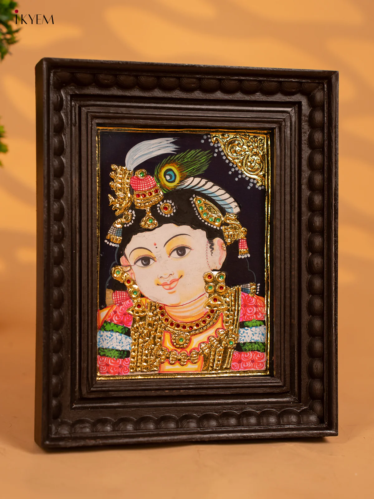 Sri Krishna - Tanjore Painting - KB17115 - Image 3
