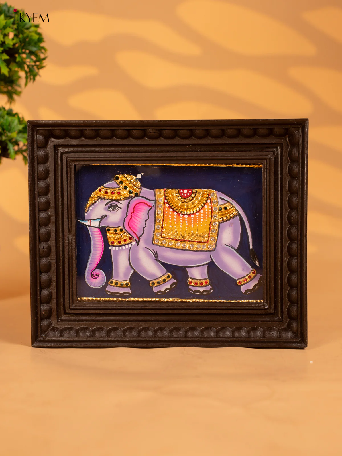 Purple Elephant- Tanjore Painting (9x11) - KB17119 - Image 2
