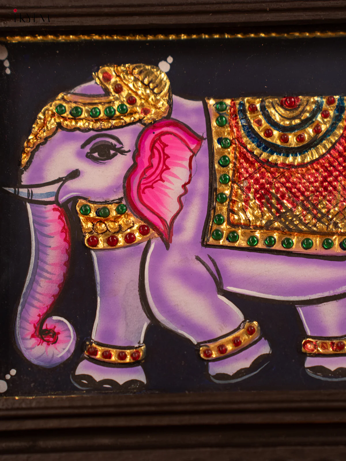 Purple Elephant- Tanjore Painting (9x11) - KB17119 - Image 3