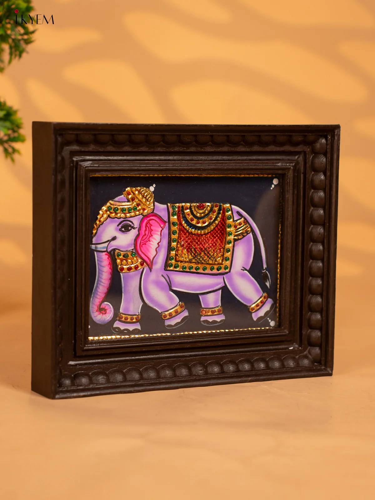 Purple Elephant- Tanjore Painting (9x11) - KB17119 - Image 4