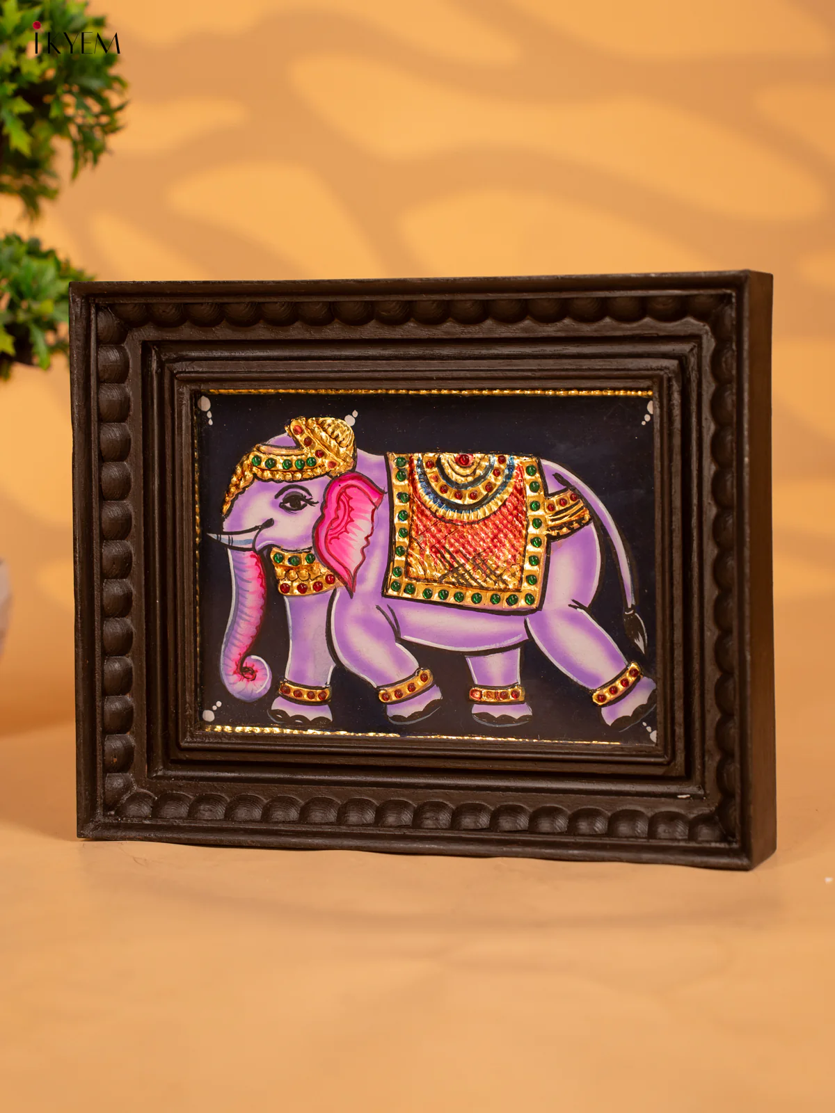 Purple Elephant- Tanjore Painting (9x11) - KB17119 - Image 5