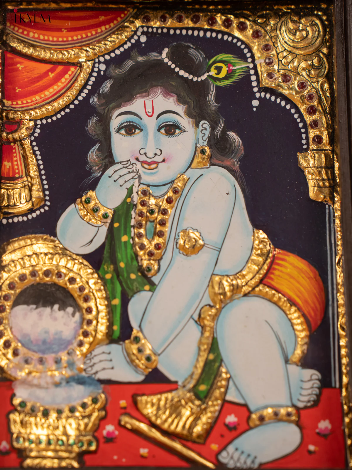 Gopal Krishna -Tanjore Painting - KB17124 - Image 3