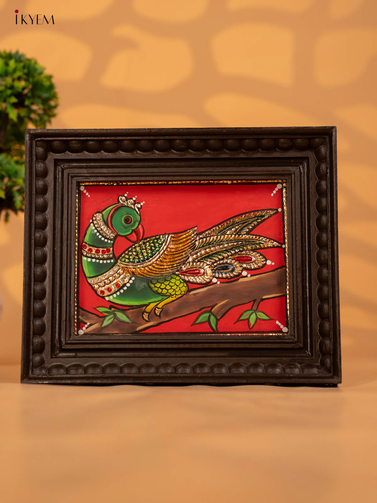 Parrot - Tanjore Painting (9x11)- KB17131 - Image 5
