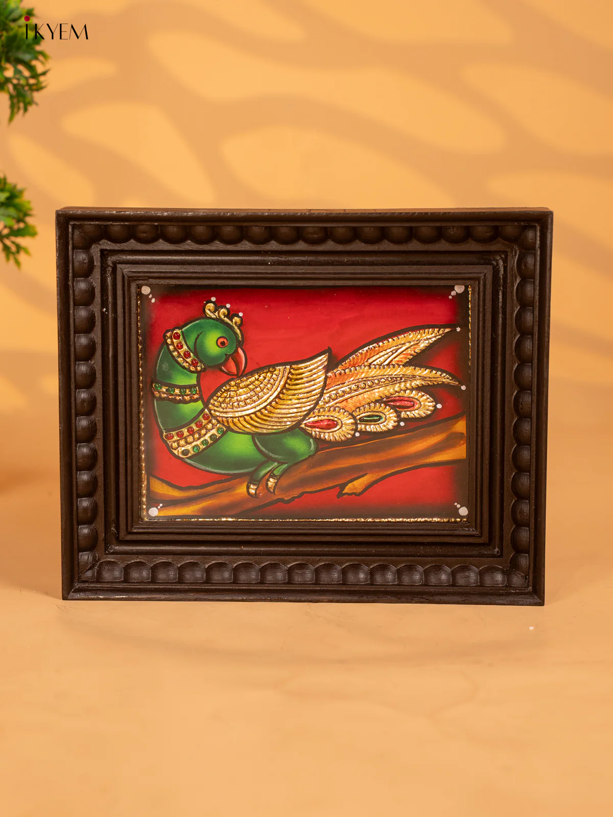 Parrot - Tanjore Painting (9x11)- KB17131 - Image 6