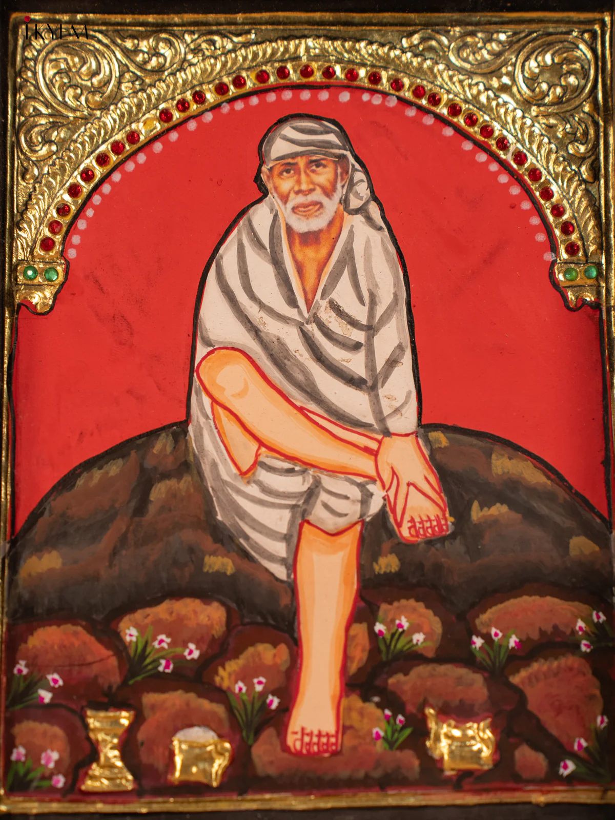 Sai baba - Tanjore Painting - KB17133 - Image 3