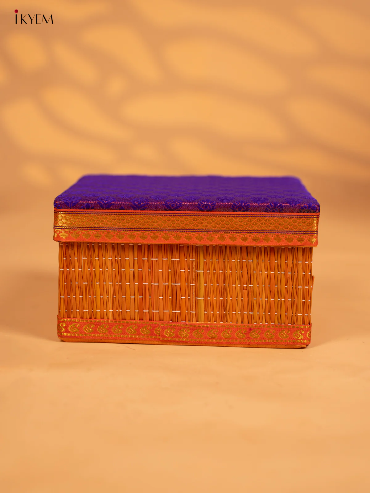Decorative Foldable Korai Box with Raw Silk Top -(8×8)- Purple - KB17167 - Image 5