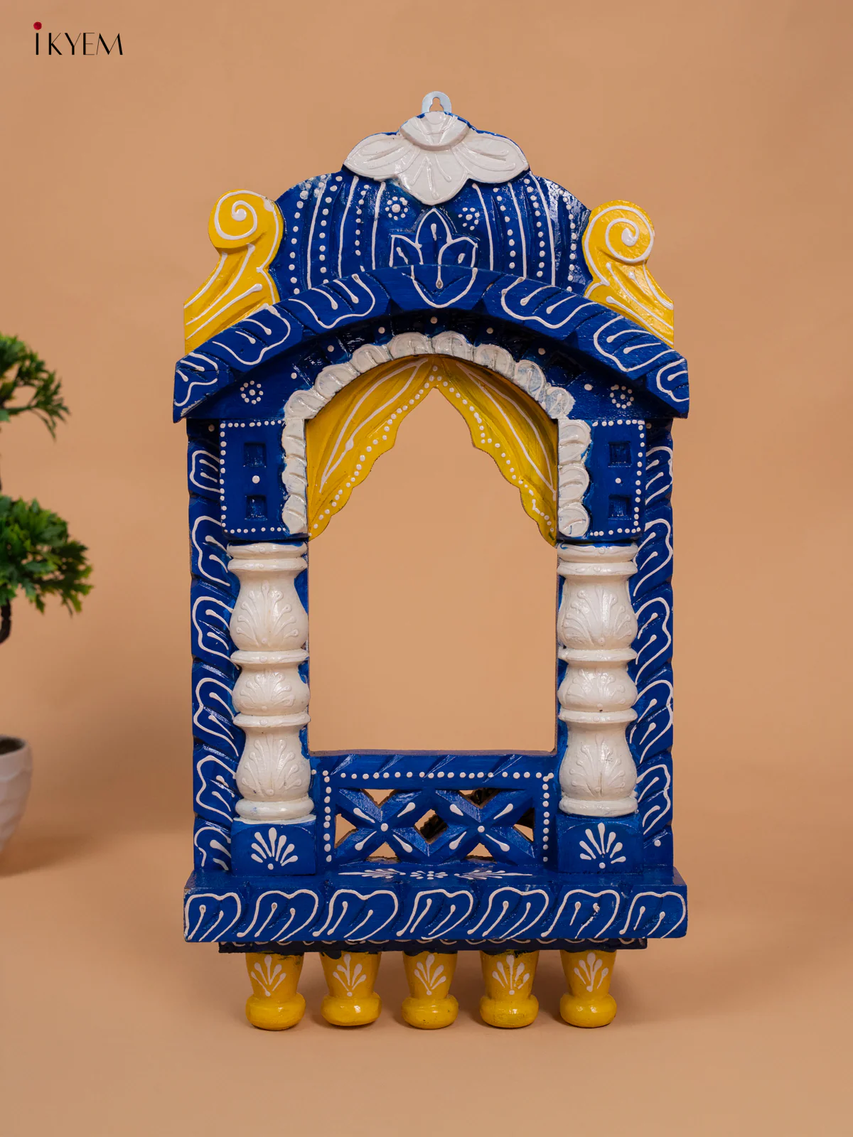 Wooden Hand Painted Jharokha Frame - 17 Inch- KB17185