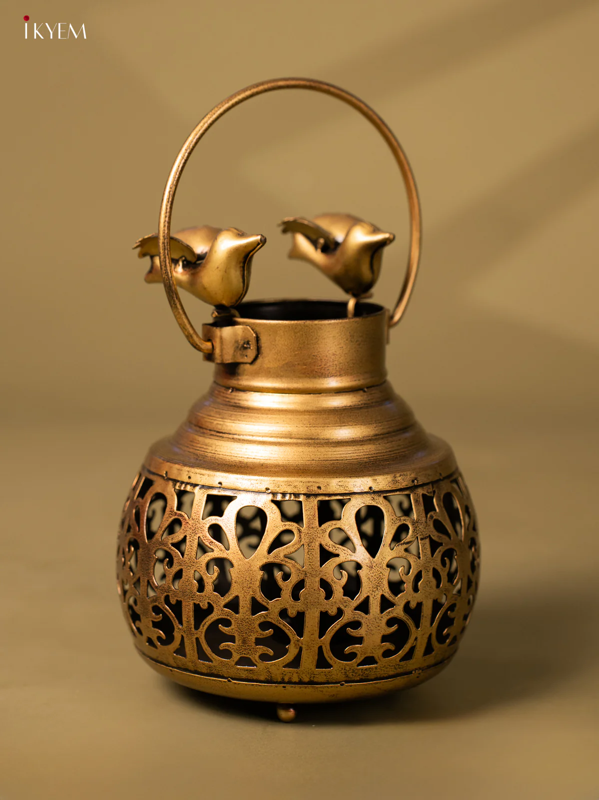 Metal Spin Lota W/Bird T-Light - 7 Inches - KB20113 - Image 2