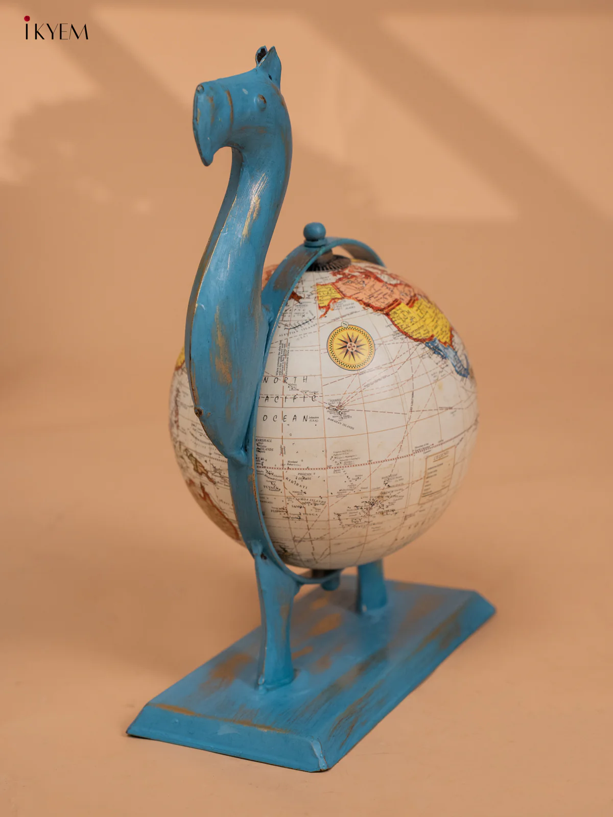 Metal Rustic Bronze Camel Globe - KB20116 - Image 3