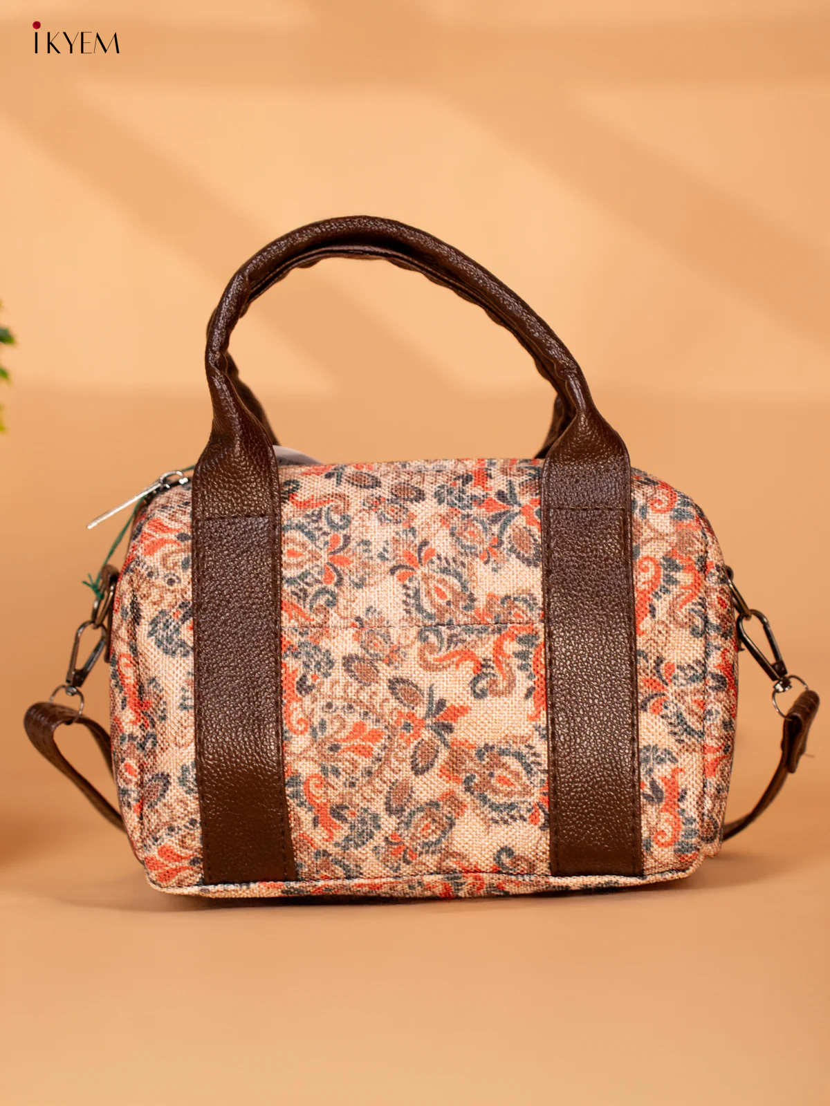 semi jute sling Bag with semi - Beige - KB22153 - Image 2