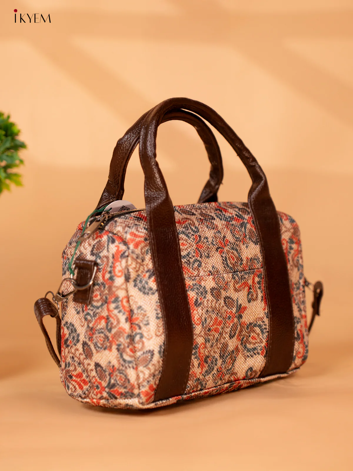 semi jute sling Bag with semi - Beige - KB22153 - Image 3