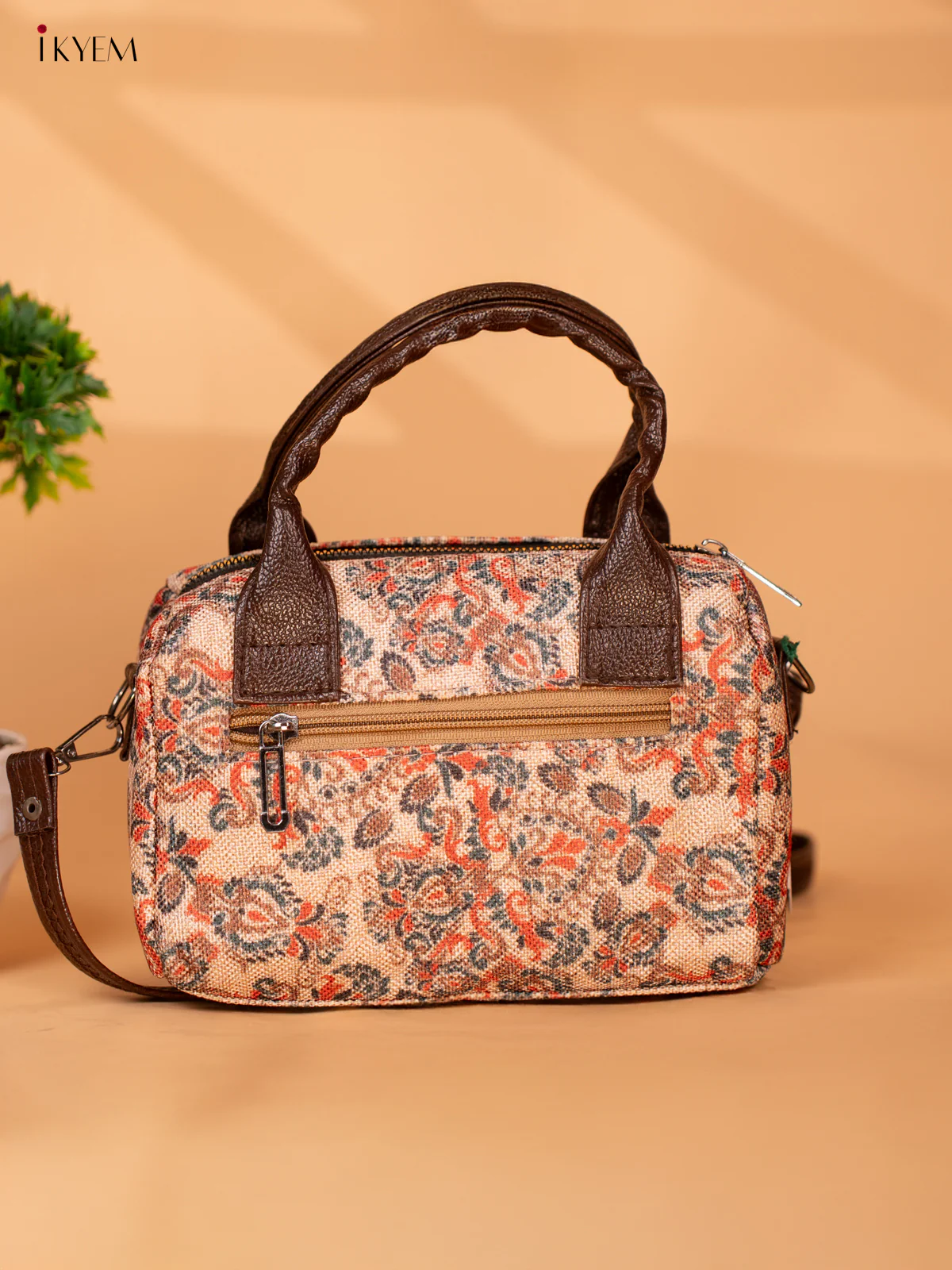 semi jute sling Bag with semi - Beige - KB22153 - Image 4