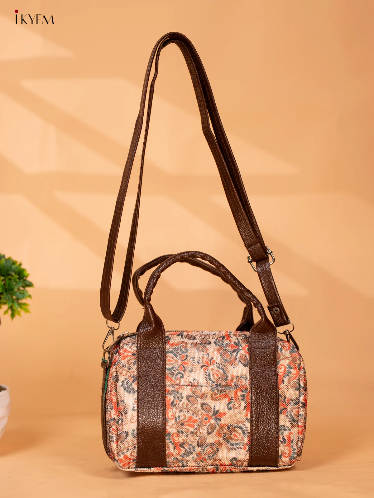 semi jute sling Bag with semi - Beige - KB22153 - Image 6
