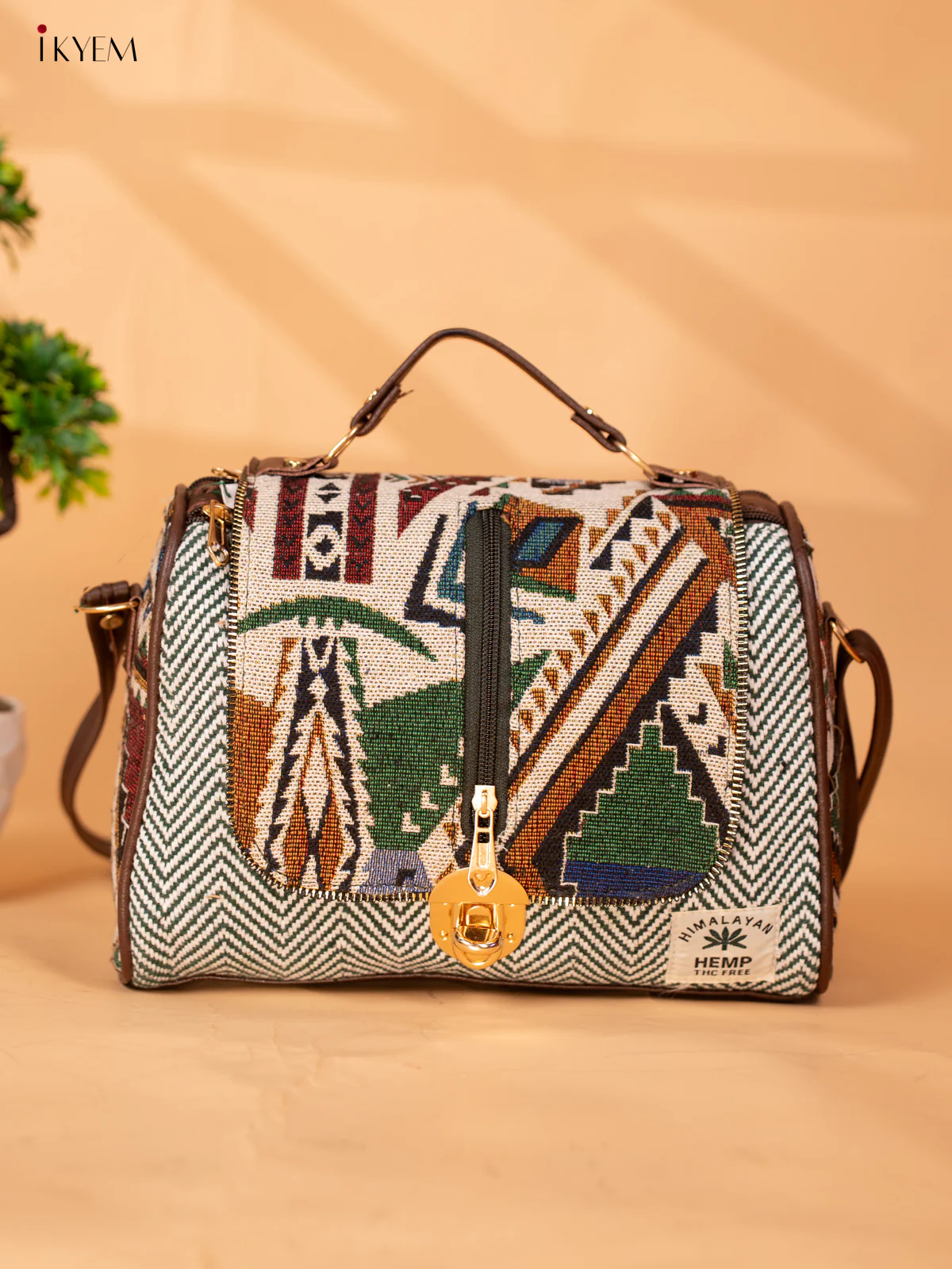 Jacquard Woven Sling Bag - Blue - KB22162 - Image 2
