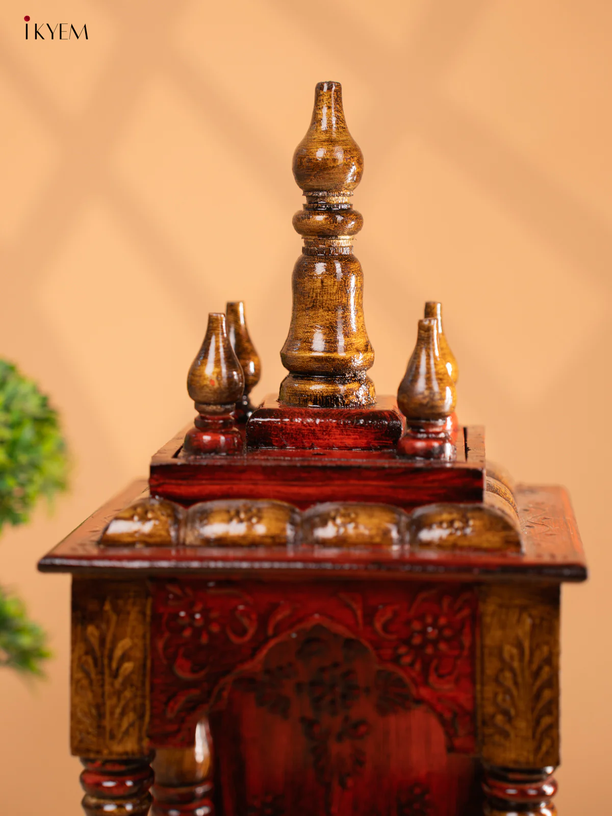 Hand Painted Wooden Pooja Mandir/Mandapam with Drawer-19 inch -KC01112 - Image 3