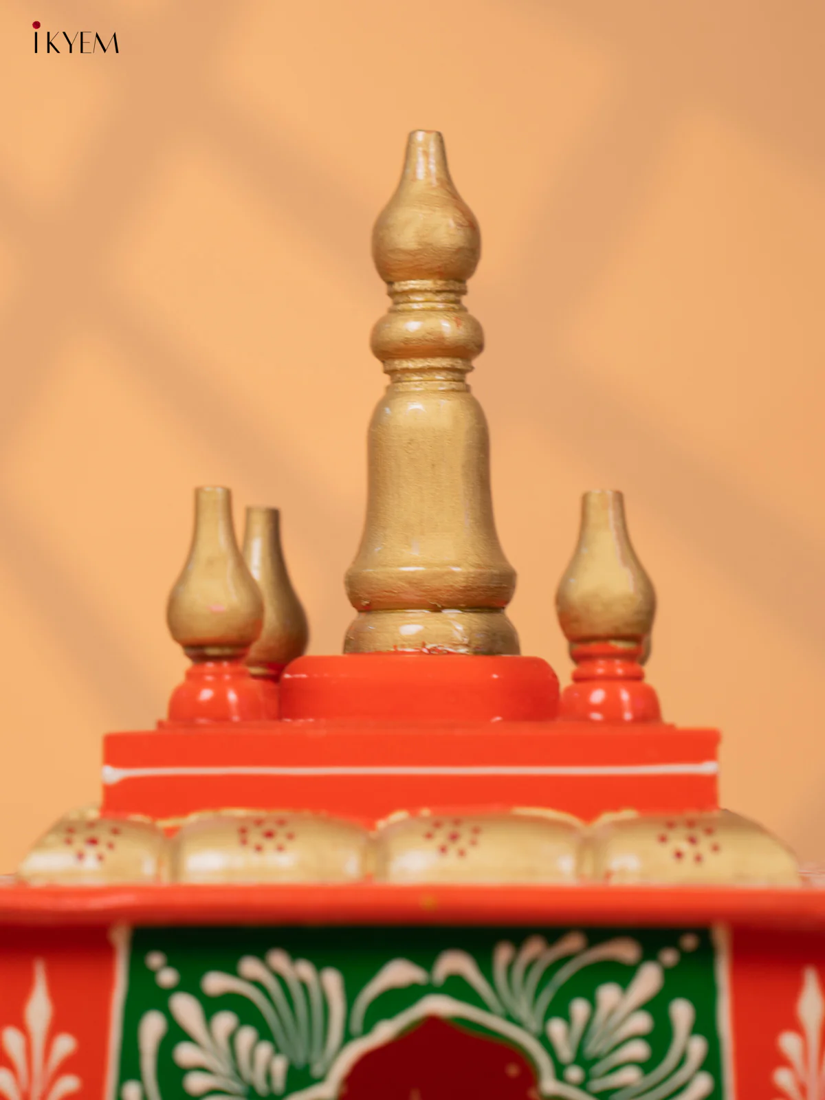 Hand Painted Wooden Pooja Mandir/Mandapam with Drawer - 19 Inch -KC01114 - Image 3
