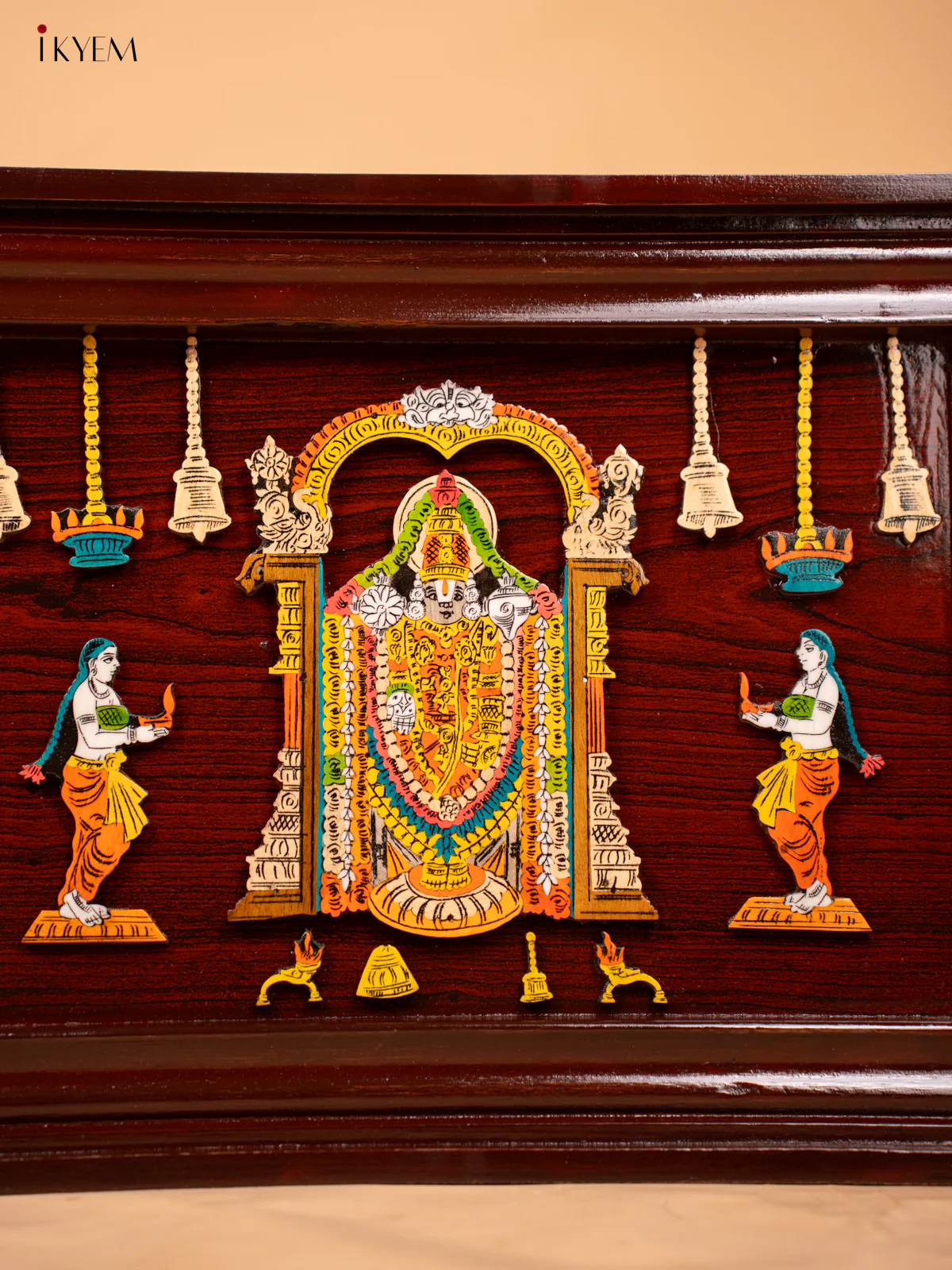 Balaji and Padmavathy Thayar Mysore Rosewood Inlay 3D Panel - (13×31) Inch - KC04134 - Image 3