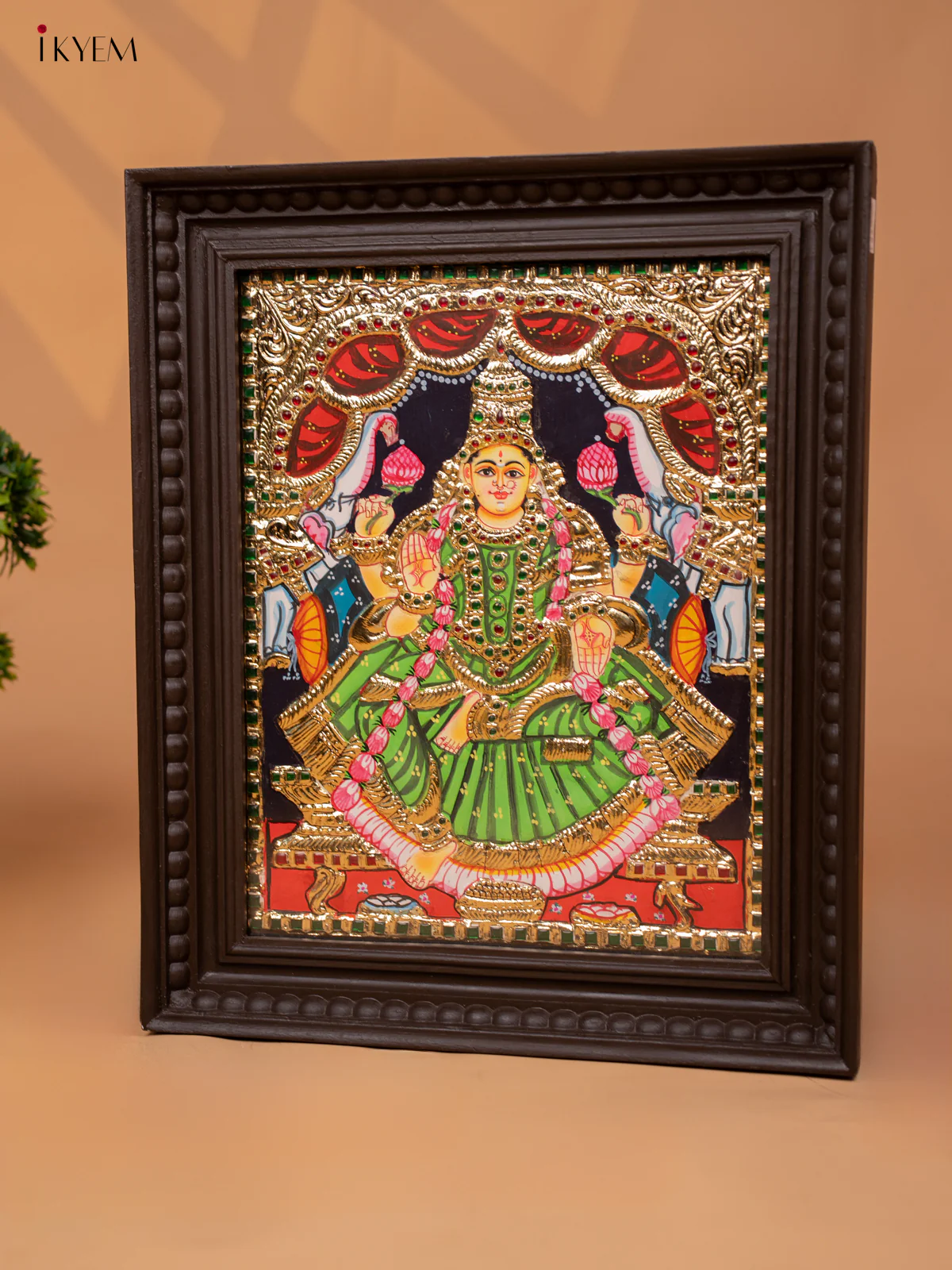 Gajalakshmi - Tanjore Painting (18x15) - KC06114 - Image 4