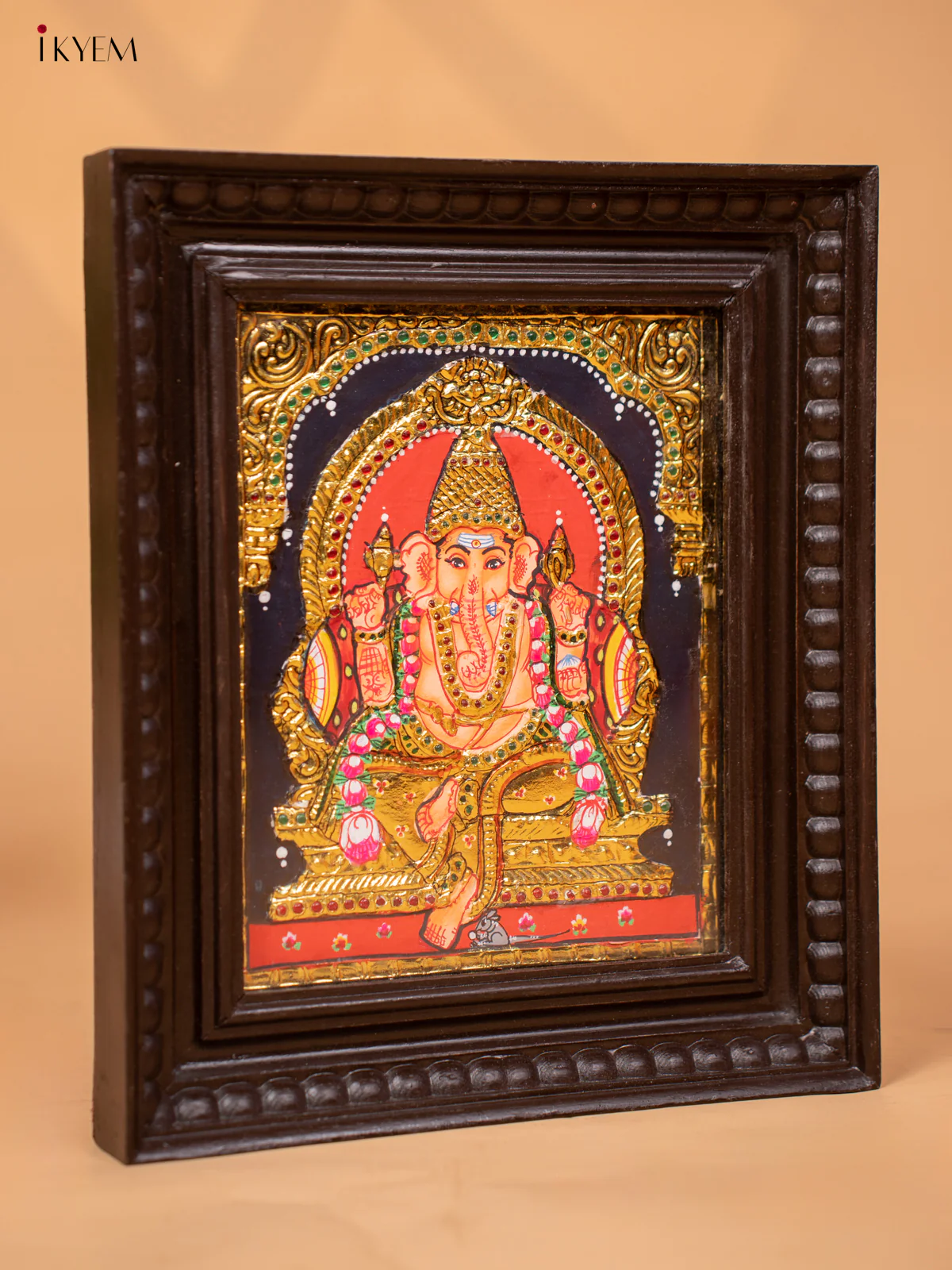 Ganesha - Tanjore Painting (13x11) - KC06117 - Image 3