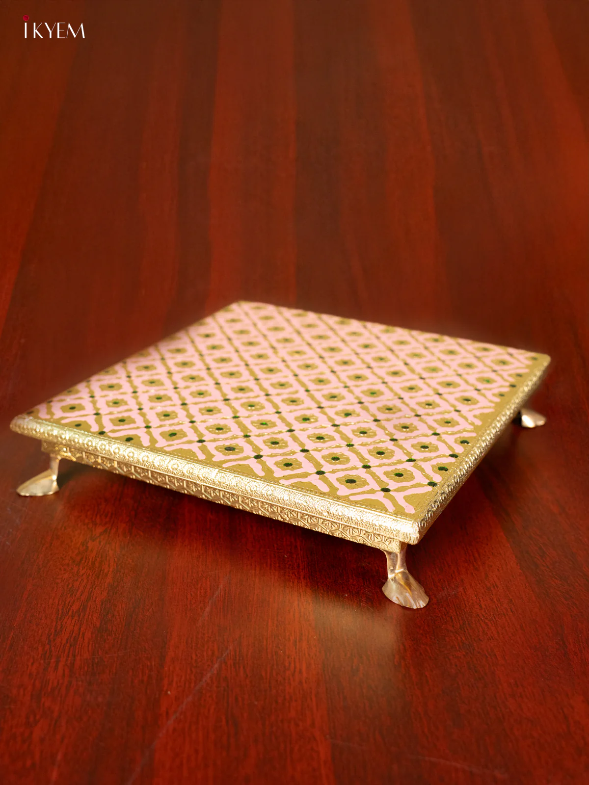 Vibrant Pink Wooden Bajot With Meenakari Design - KC11114 - Image 3