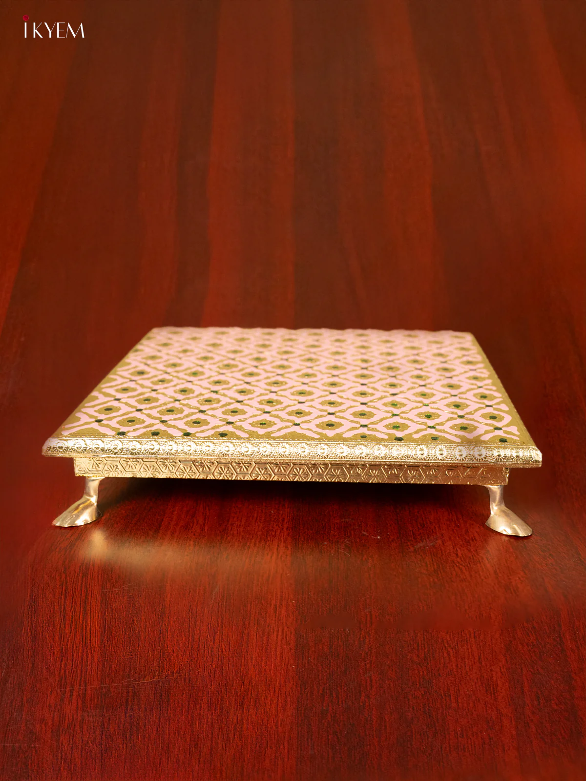 Vibrant Pink Wooden Bajot With Meenakari Design - KC11114 - Image 4