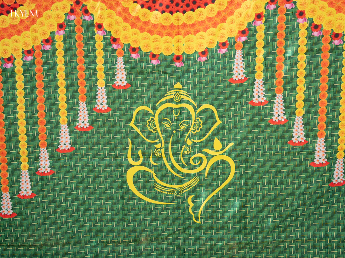Ganesha Backdrop - Green - (5×8 feet) - KC11127 - Image 4